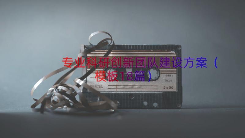 专业科研创新团队建设方案（模板18篇）