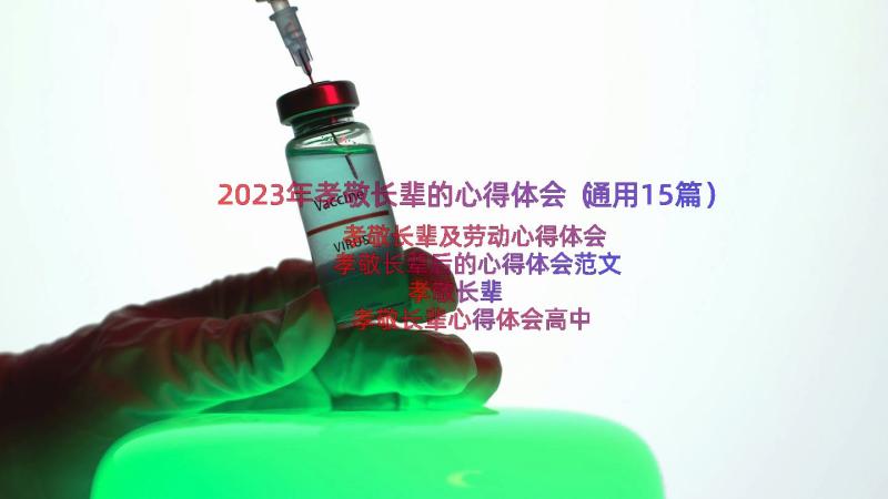 2023年孝敬长辈的心得体会（通用15篇）