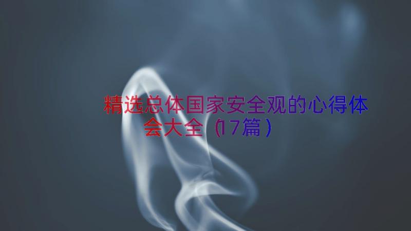 精选总体国家安全观的心得体会大全（17篇）