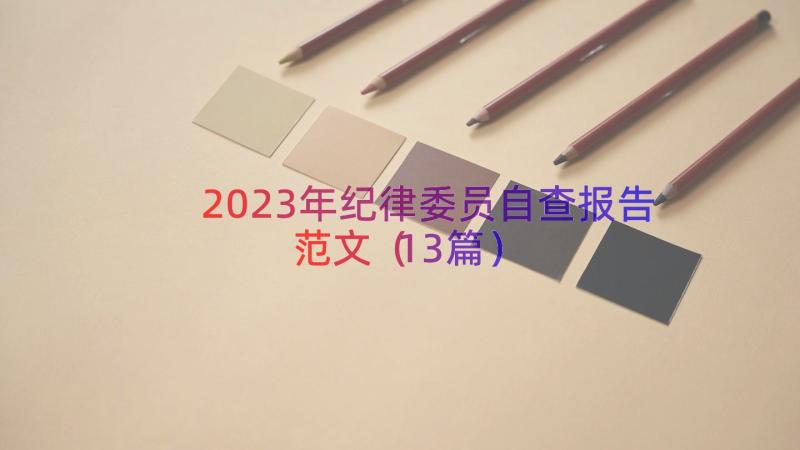 2023年纪律委员自查报告范文（13篇）