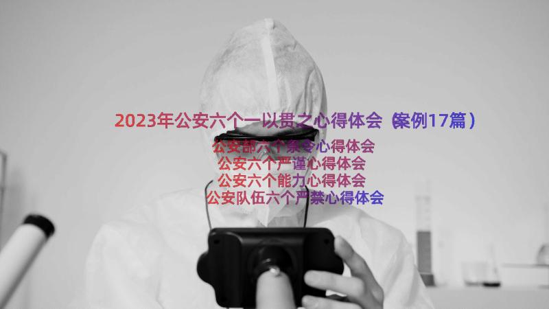 2023年公安六个一以贯之心得体会（案例17篇）