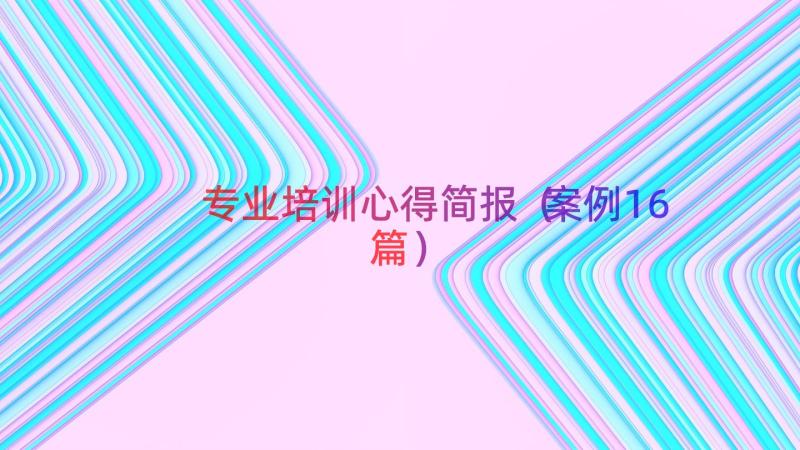 专业培训心得简报（案例16篇）