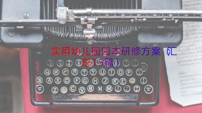 实用幼儿园园本研修方案（汇总15篇）