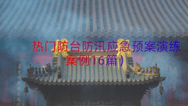 热门防台防汛应急预案演练（案例16篇）