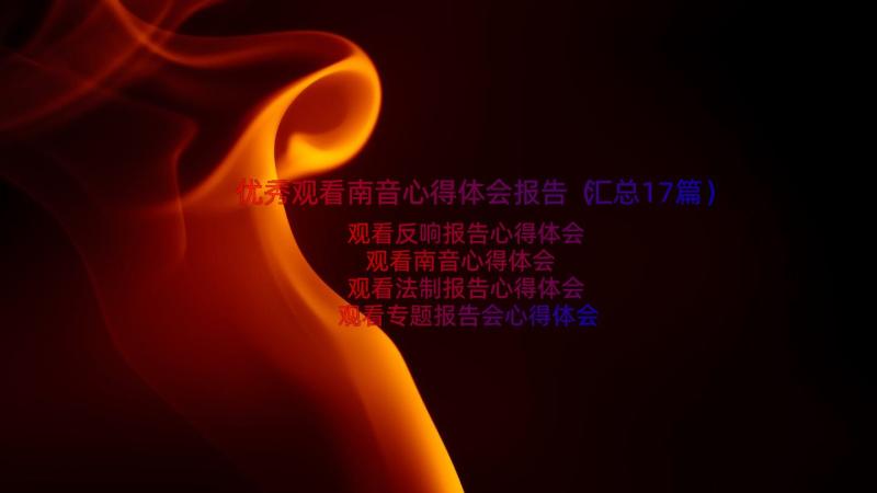 优秀观看南音心得体会报告（汇总17篇）