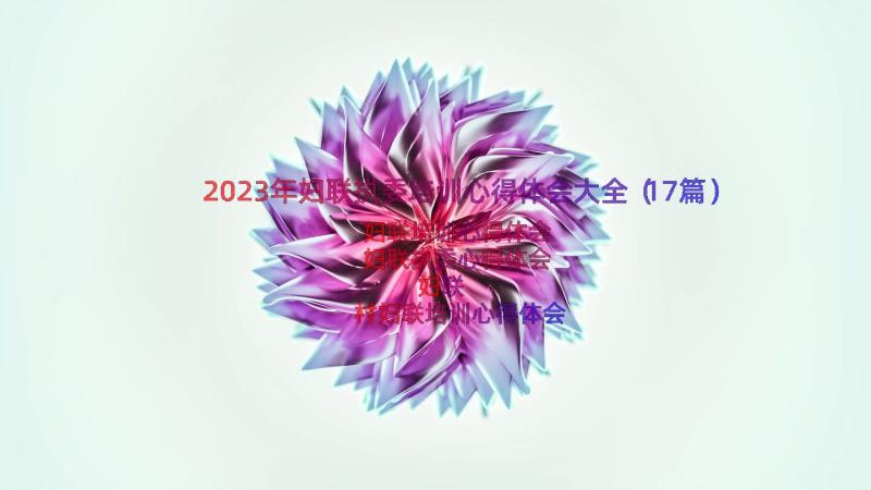 2023年妇联执委培训心得体会大全（17篇）