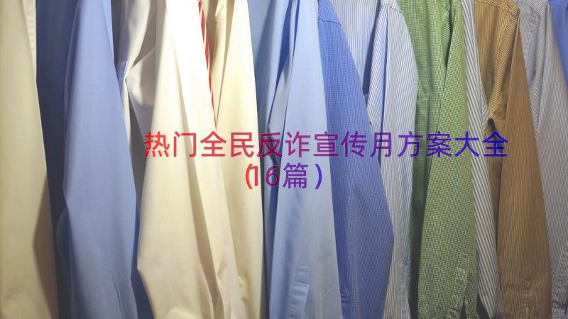 热门全民反诈宣传月方案大全（16篇）