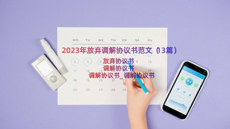 2023年放弃调解协议书范文（13篇）