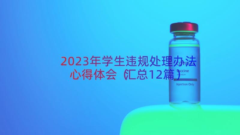 2023年学生违规处理办法心得体会（汇总12篇）