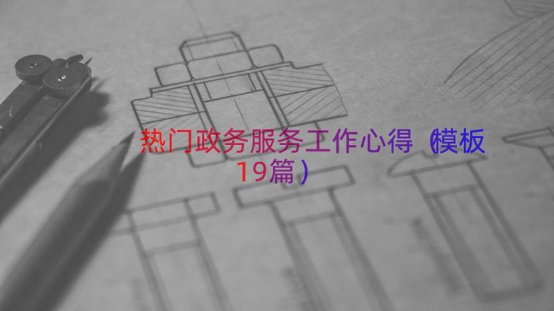 热门政务服务工作心得（模板19篇）