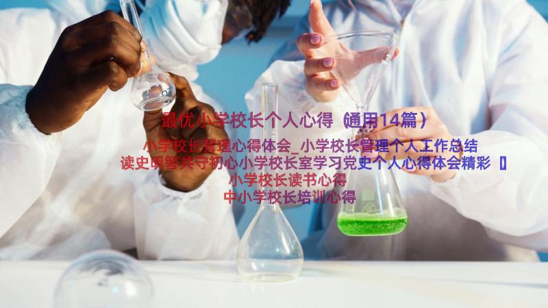 最优小学校长个人心得（通用14篇）