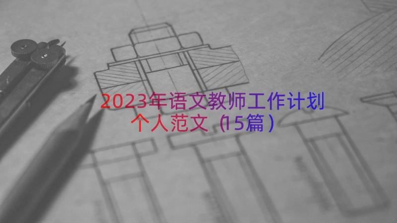 2023年语文教师工作计划个人范文（15篇）