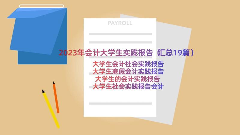 2023年会计大学生实践报告（汇总19篇）