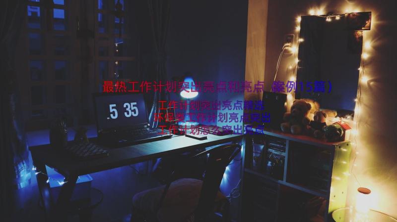 最热工作计划突出亮点和亮点（案例15篇）