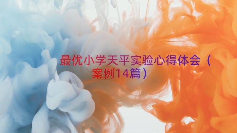 最优小学天平实验心得体会（案例14篇）