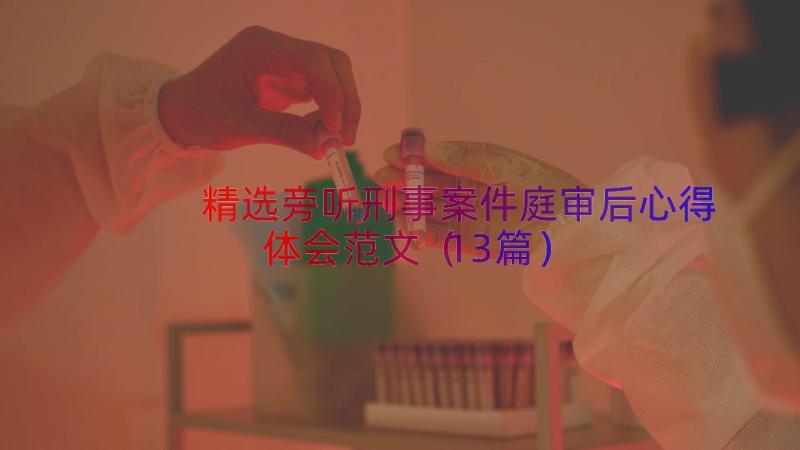 精选旁听刑事案件庭审后心得体会范文（13篇）