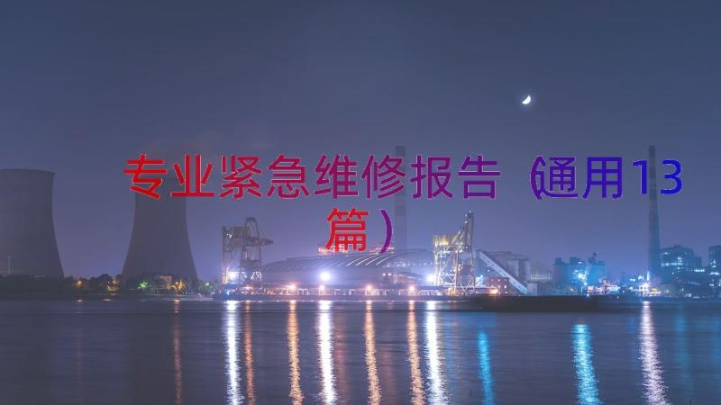 专业紧急维修报告（通用13篇）