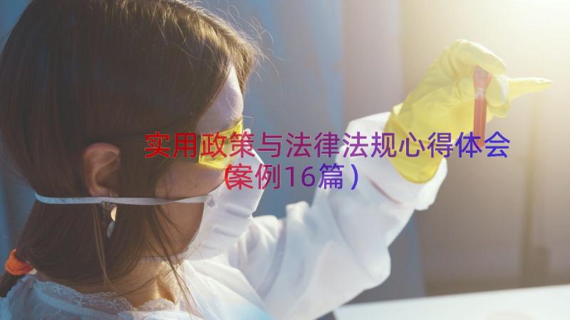 实用政策与法律法规心得体会（案例16篇）