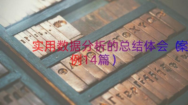 实用数据分析的总结体会（案例14篇）