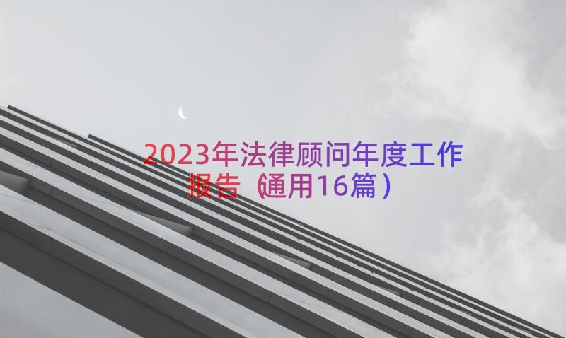 2023年法律顾问年度工作报告（通用16篇）