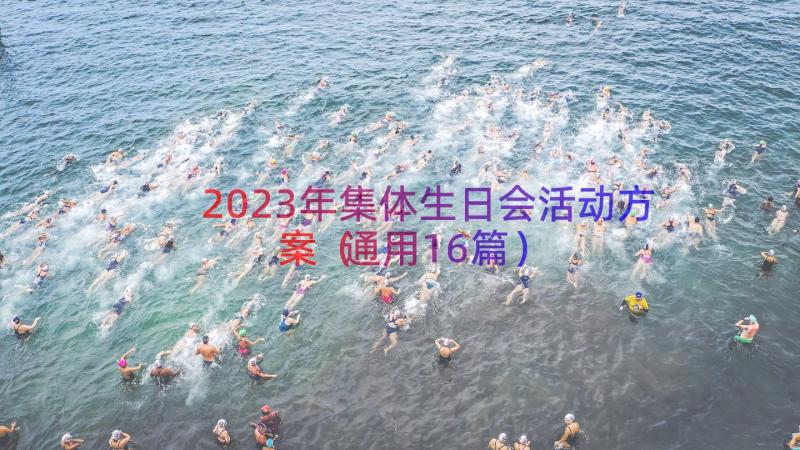 2023年集体生日会活动方案（通用16篇）