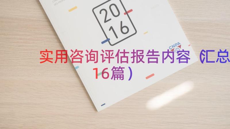 实用咨询评估报告内容（汇总16篇）