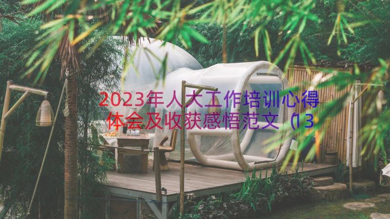 2023年人大工作培训心得体会及收获感悟范文（13篇）