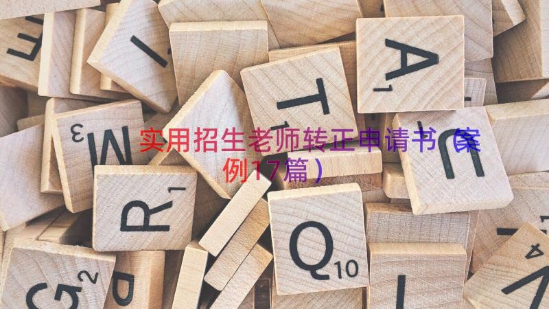 实用招生老师转正申请书（案例17篇）