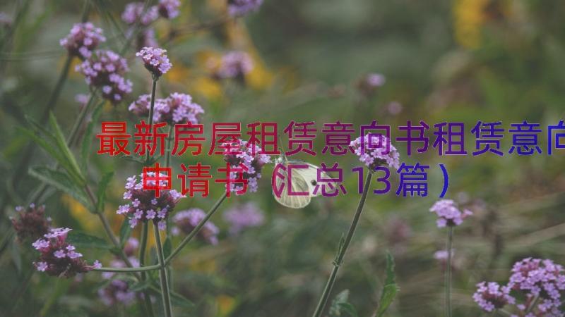 最新房屋租赁意向书租赁意向申请书（汇总13篇）