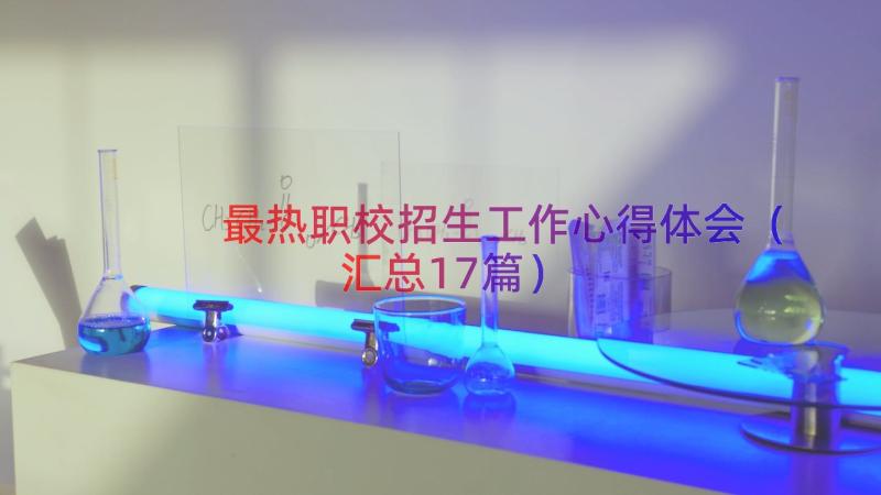 最热职校招生工作心得体会（汇总17篇）