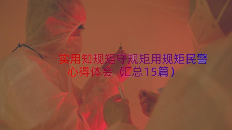 实用知规矩守规矩用规矩民警心得体会（汇总15篇）