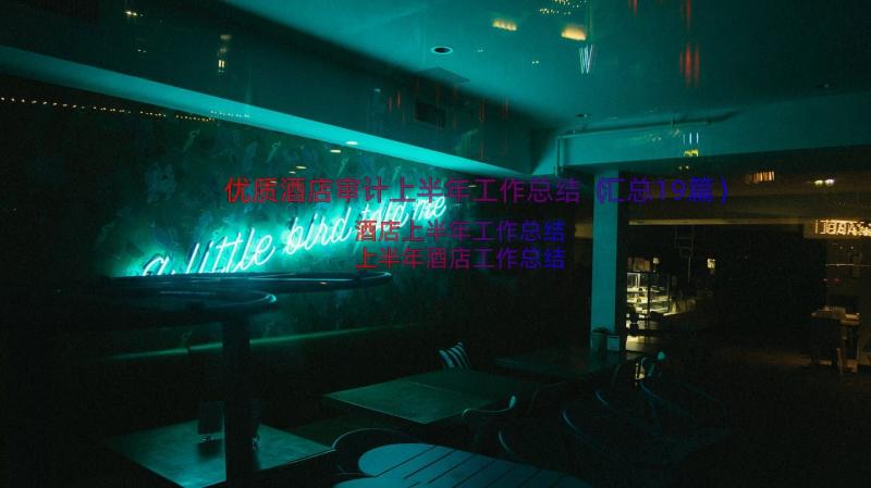 优质酒店审计上半年工作总结（汇总19篇）