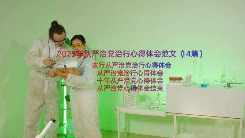 2023年从严治党治行心得体会范文（14篇）