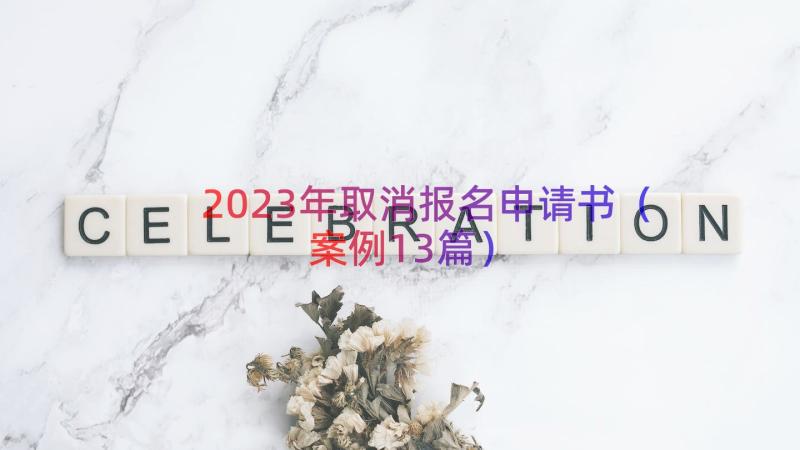 2023年取消报名申请书（案例13篇）