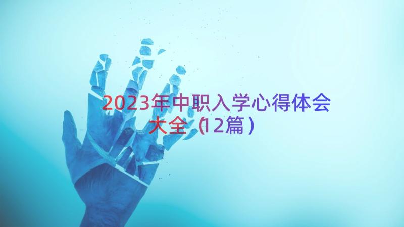 2023年中职入学心得体会大全（12篇）