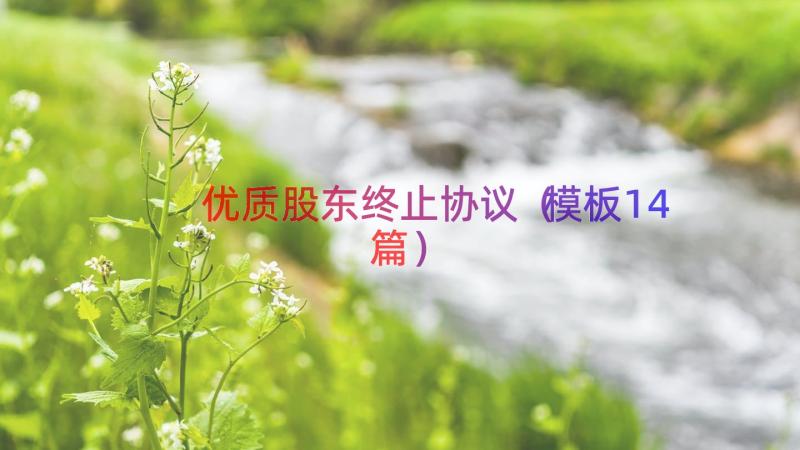 优质股东终止协议（模板14篇）