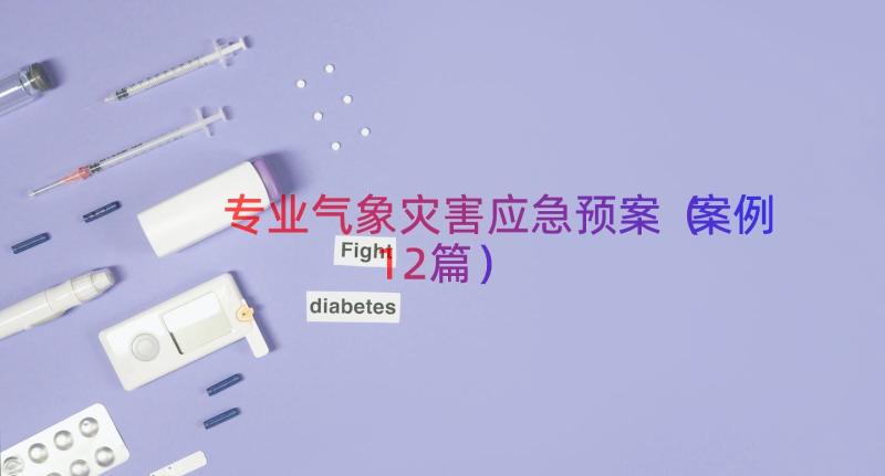 专业气象灾害应急预案（案例12篇）