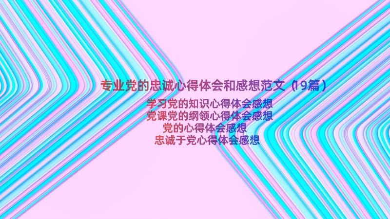 专业党的忠诚心得体会和感想范文（19篇）