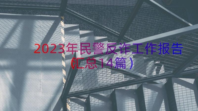 2023年民警反诈工作报告（汇总14篇）