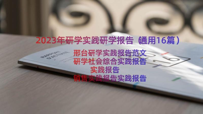 2023年研学实践研学报告（通用16篇）