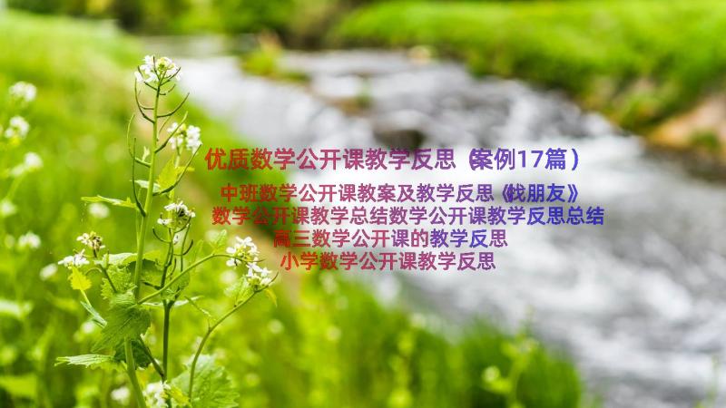 优质数学公开课教学反思（案例17篇）