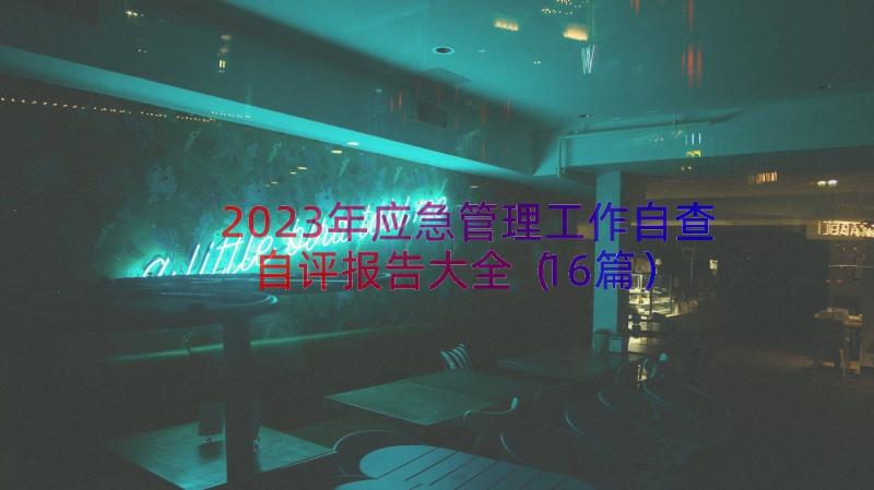 2023年应急管理工作自查自评报告大全（16篇）