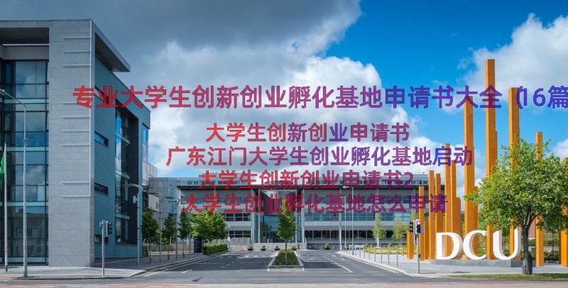 专业大学生创新创业孵化基地申请书大全（16篇）