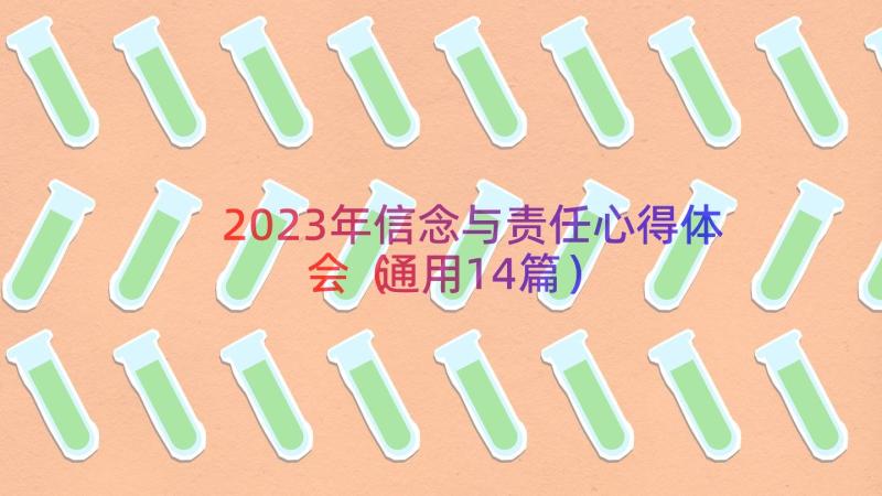 2023年信念与责任心得体会（通用14篇）