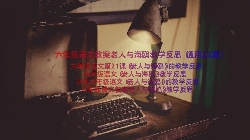 六年级语文教案老人与海鸥教学反思（通用22篇）