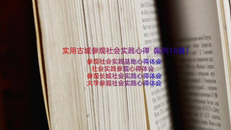 实用古城参观社会实践心得（案例18篇）