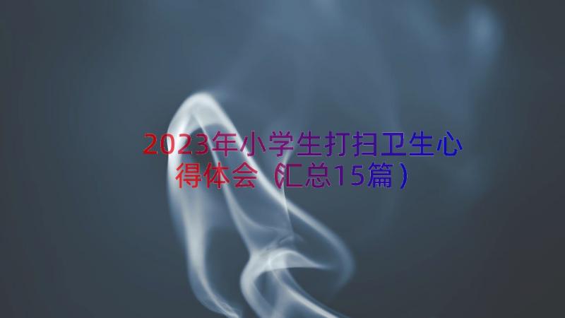 2023年小学生打扫卫生心得体会（汇总15篇）