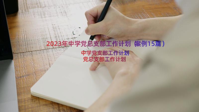 2023年中学党总支部工作计划（案例15篇）