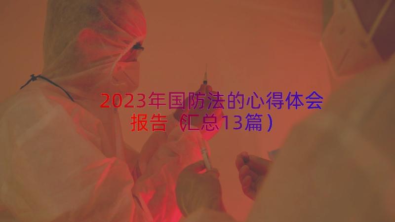 2023年国防法的心得体会报告（汇总13篇）