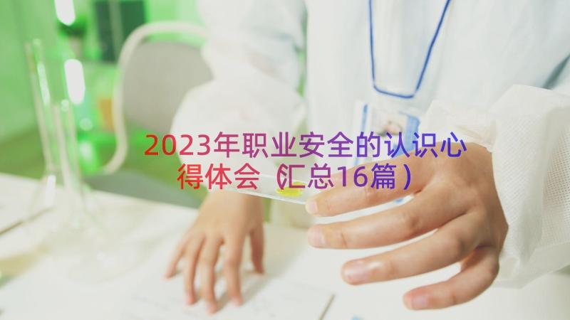 2023年职业安全的认识心得体会（汇总16篇）